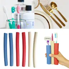 Набор ручек для столовых приборов, силиконовая ручка, кухонная утварь, рукав, ручка для детей, ложка, столовый нож, вилка