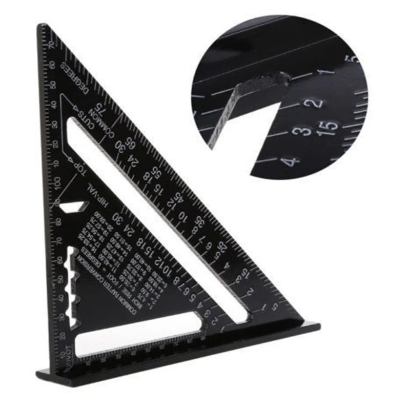 

7'' 12''Aluminum Alloy Triangle Ruler Angle Protractor Miter Speed Square Measuring Ruler For Building Framing Woodworking Tools