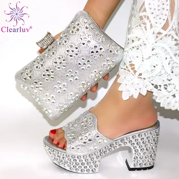 

High Quality Ins Hot Shoes With Matching Bags Set Nigerian Women's Party Shoes and Bag Sets Italian Women Sandals And Bag
