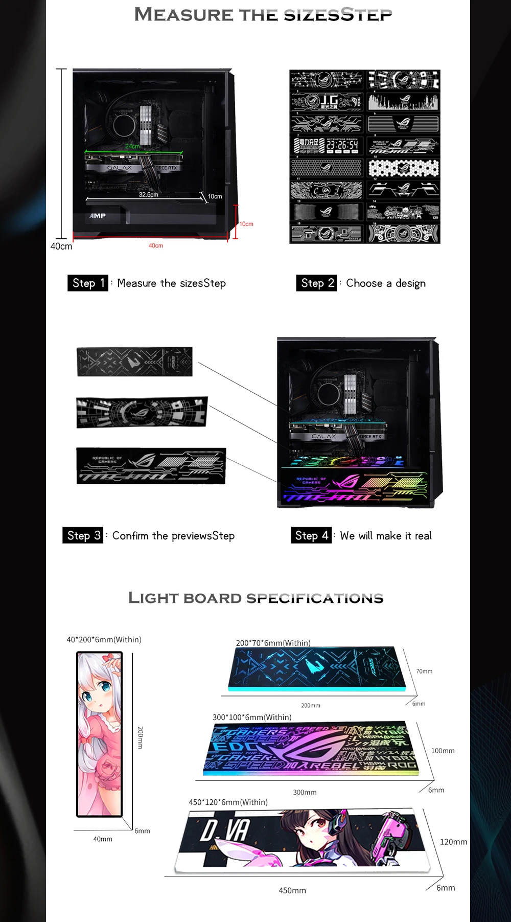 Streamer Backplate Para O Caso Placa Gráfica