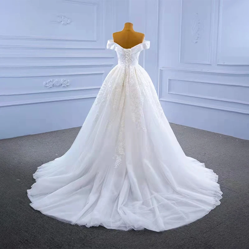 RSM67341 simple bride dubai wedding dress lace plus size off shoulder boho wedding dress свадебное cívil платье 2021 2