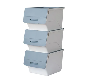 

Camellia front open flap storage box plastic side open conditioning box toy storage box storage box large 3 Pack