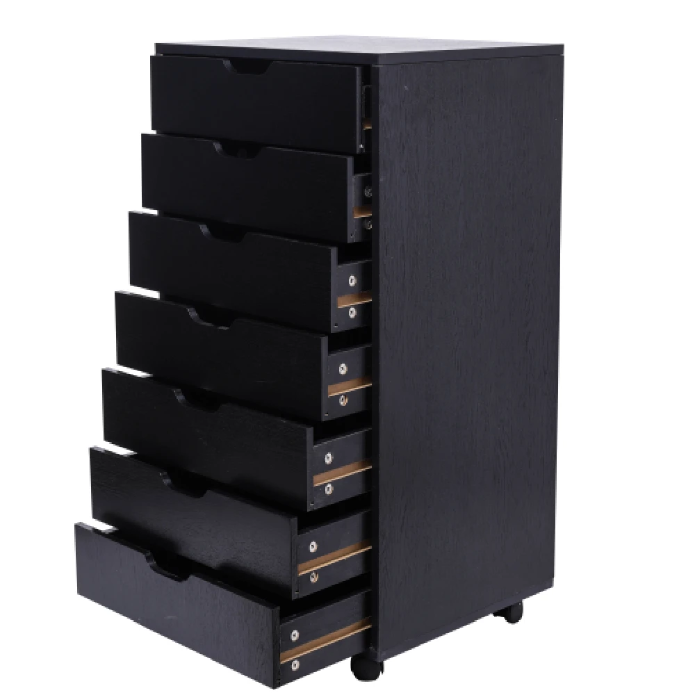 Two Colors  File Cabinet  7-Drawer Wood Filing Cabinet  Mobile Storage Cabinet for Closet / Office  Office Cabinet US Warehouse 