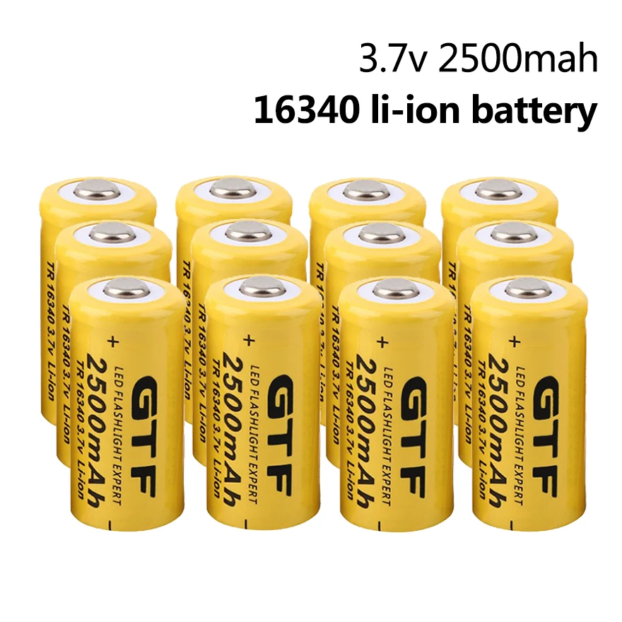 Pilas 16340 CR123A ★ 2500 MAh Recargables - Li-ion★3,7★Litio-Bate