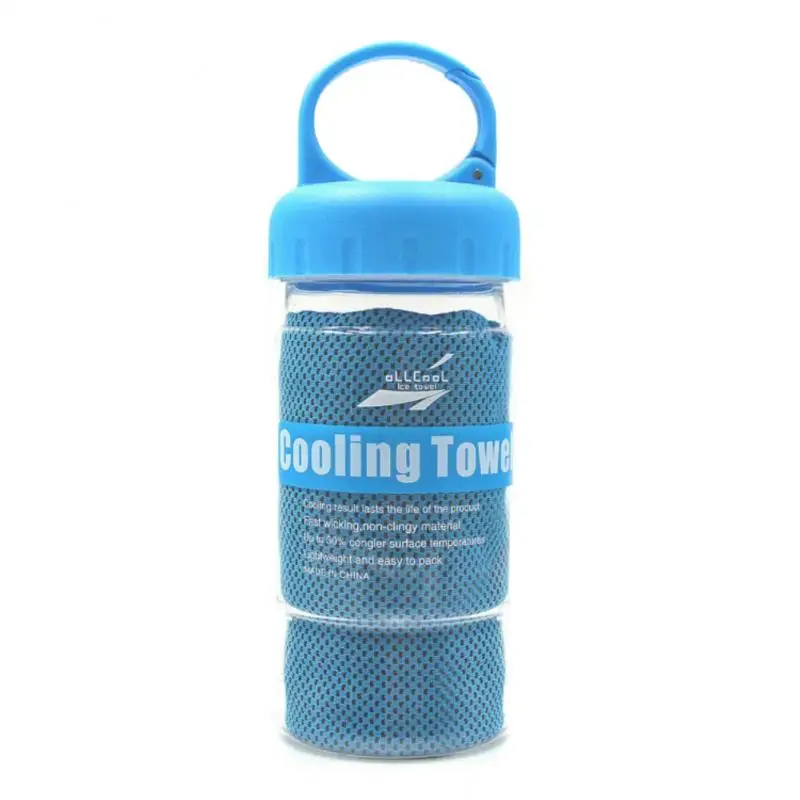 Blue with bottle Спортивное Полотенце из микрофибры быстрое ледяное охлаждающее полотенце для лица летнее быстросохнущее купальное полотенце s долговечное охлаждающее полотенце s для фитнеса и йоги - Цвет: Blue with bottle