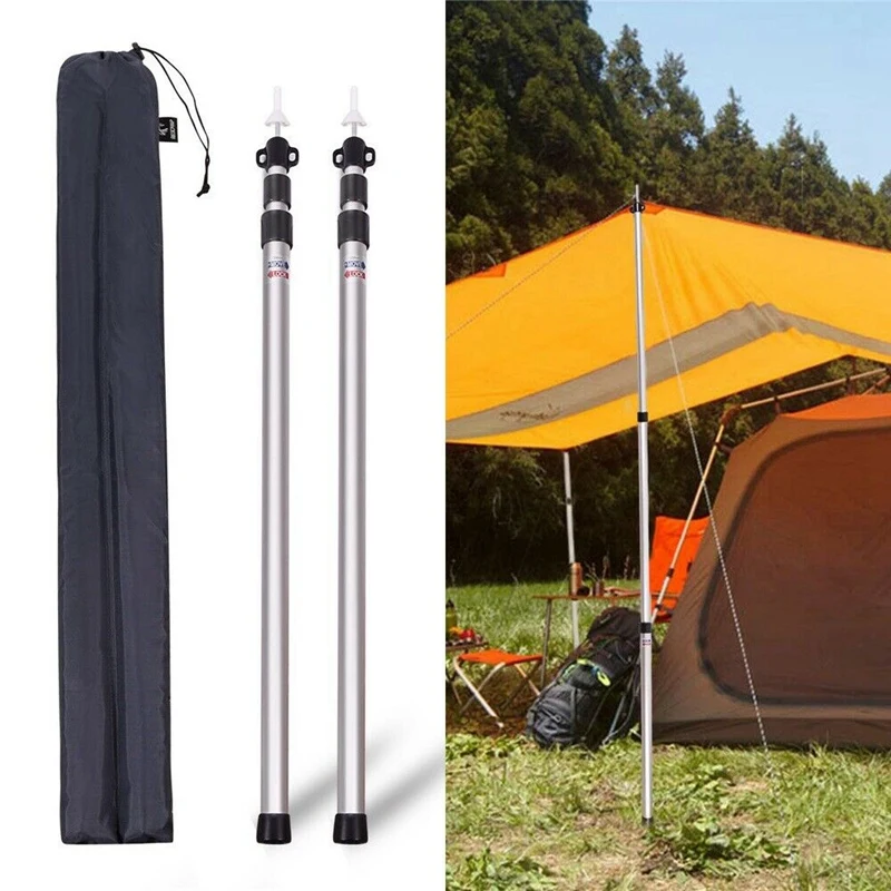 

2Pcs Adjustable 0.9 TO 2.3M Outdoor Sunshelter Support Rods Aluminum Tent Poles