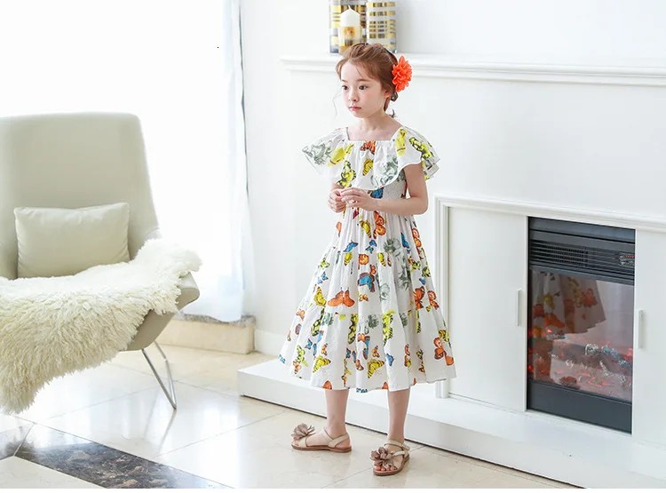 maxi long big little girls dresses summer 2017 mid-calf print ruffles long girls dresses beach holiday children clothing  5 6 7 8 9 10 11 12 13 14 15 16 years old little big girl dress girls dresses clothing (7)