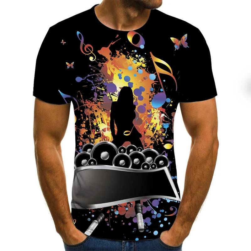 

2020 New T-shirt Men's Music T-shirt 3d Guitar T-shirt Shirt Print Gothic Anime Clothing Short Sleeve T-Shirt XXS-6XL