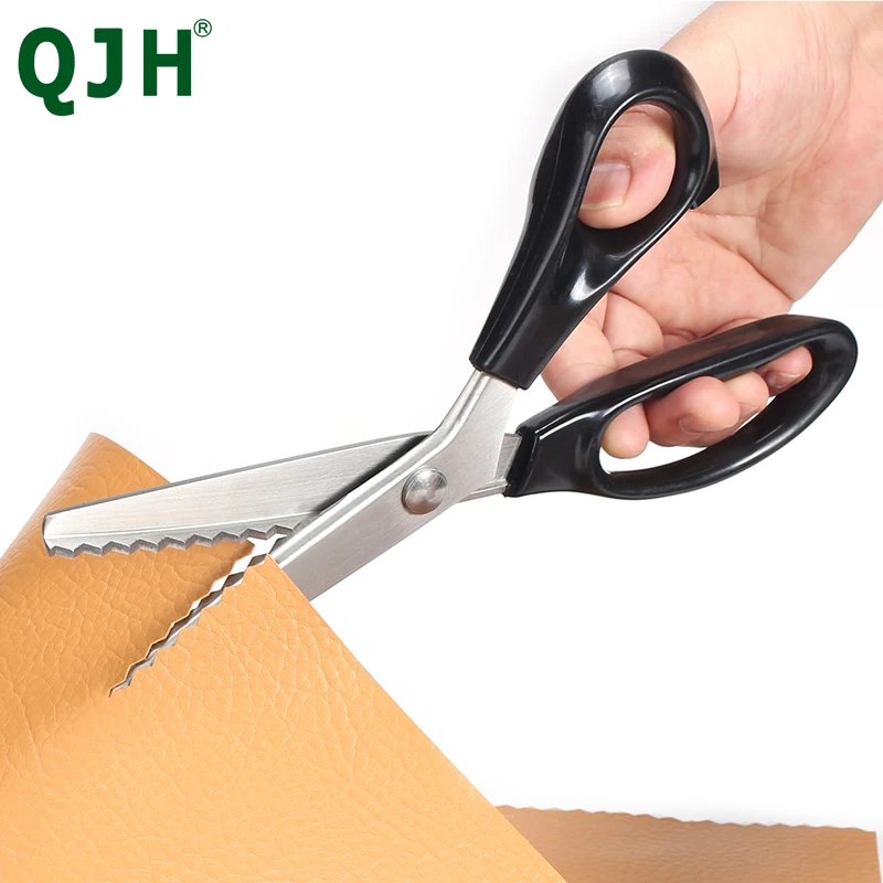 Chisel Pinking Shears Cloth Cutting Tailor Zigzag Scissors Fabrics for  Sewing Clothes Zig Zag Leather Stationery Cutter Paper