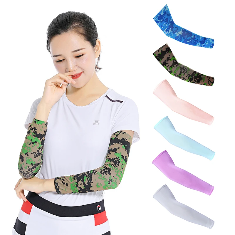

2Pcs Cooling Arm Sleeves Warmers Sports Sleeve Sun UV Protection Hand Cover Warmer Running Cycling Fishing Ski Arm Sleeves
