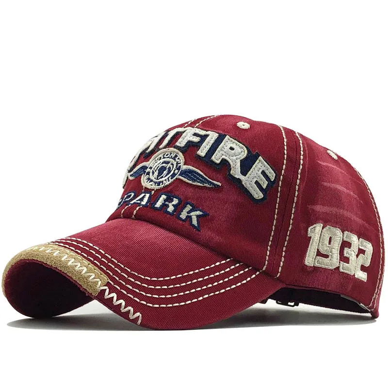 

Cross-Border Hot Spark Letters Washed Cotton Baseball Hat Men's and Women's Letters Embroidered Peaked Cap Sun Hat