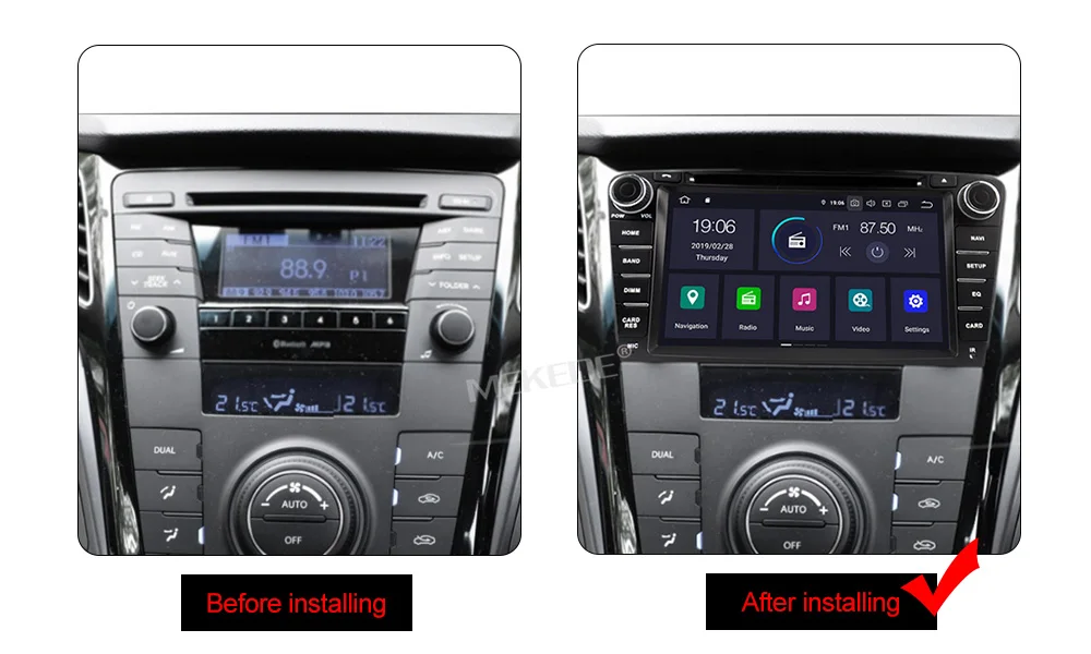 Sale Android 9.0 2din Car Multimedia Player 7" Touch Screen Autoradio Stereo For HYUNDAI i40 2012-2014 Support Rear View Camera WIFI 3
