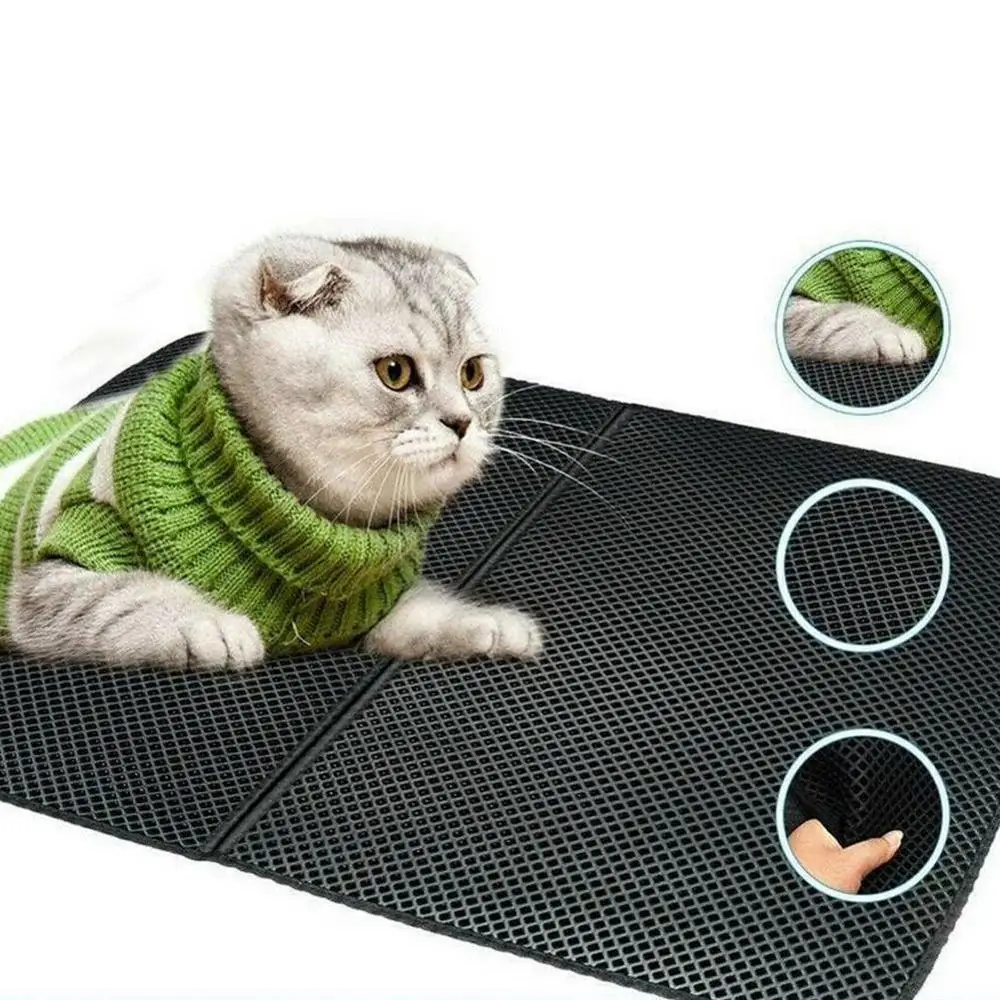 

Waterproof Pet Cat Litter Mat EVA Double Layer Cat Litter Trapping Pets Mat Pad Bottom Non-slip Pet Litter Cat Mat Floor