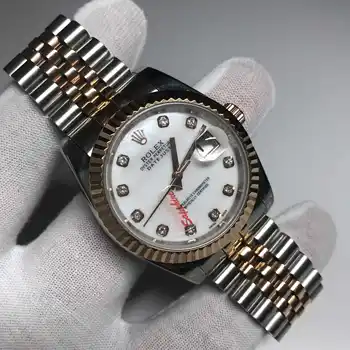 

Luxury silver & rose gold Watch white dial number 36mm AAA Men Luxury Watch Datejust President Automatic Mechanical Watches 04