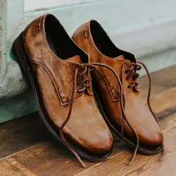 Осень 2019 г. Модные мужские кожаные ботинки повседневные ботинки на платформе со шнуровкой ботильоны на низком каблуке с круглым носком