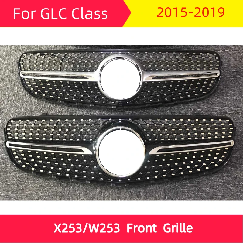 GLC класс, алмазная Передняя решетка для mercedes W253 X253- GLC200 GLC300 GLC250 GLC350, автостайлинг