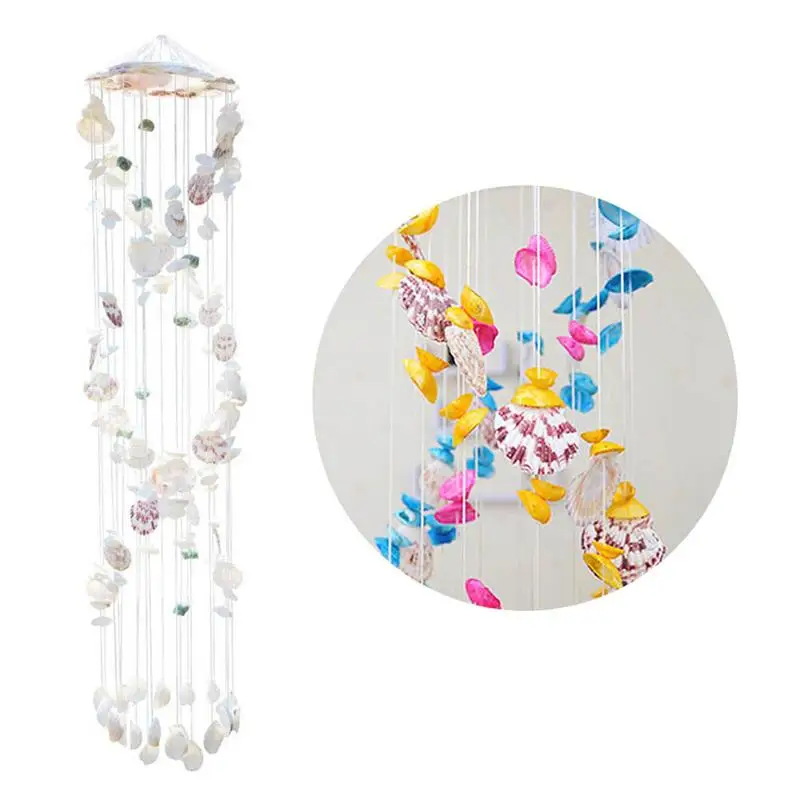 

1pcs Wind Chimes Mediterranean Style Colorful Shell Spiral Wind Chimes For Corridor Window Home Decor Random Color A2