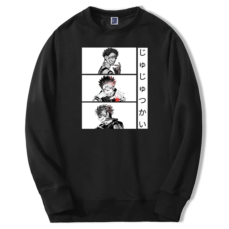 

2021 Autumn Winter Mens Anime Jujutsu Kaisen Hoodies Sweatshirts Simple Fitness Top Mens Oversize Ryomen Sukuna Hoodie