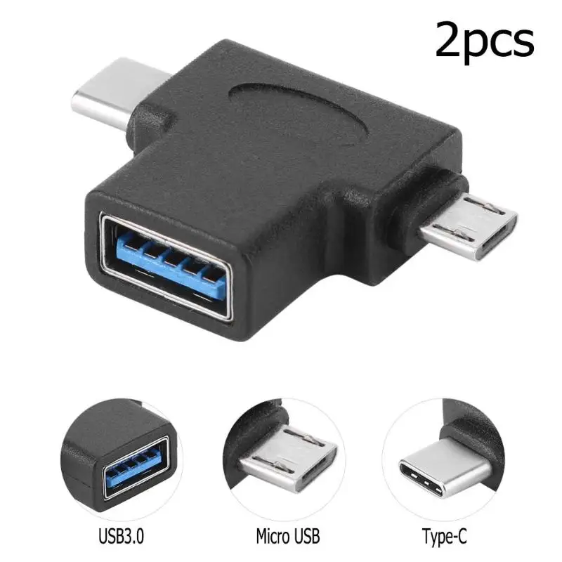 2 шт. 2-в-1 OTG USB 3,0 Тип-C Mirco usb конвертер USB C Mrico usb мужского и женского пола USB3.0 для samsung huawei Letv Macbook