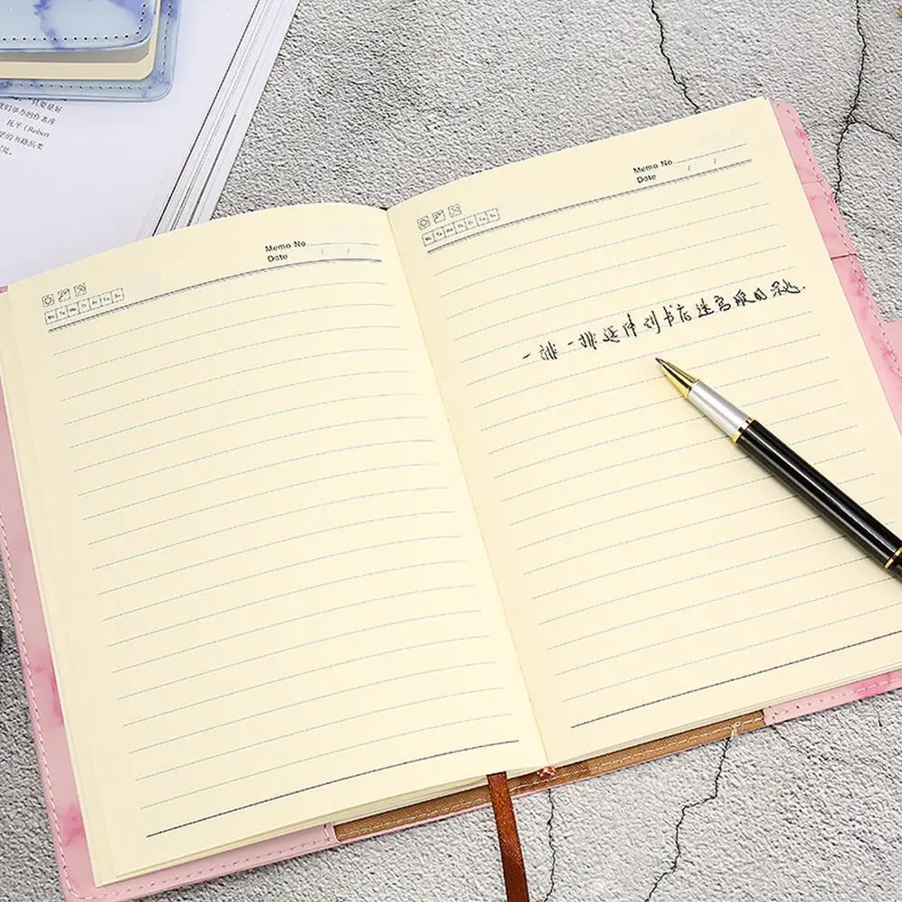 

Marble Texture Notebook With Password Lock Retro Journal Marbling Month Design Stationery Diary Planner Vintage Gifts D0H7