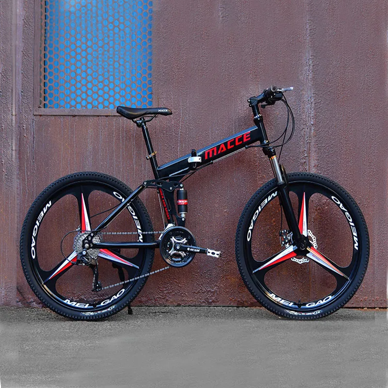24Inch Folding Mountain Bicycle 21Speed Double Shock Absorption OffRoad Variable Speed Top editio Adult Student One-Wheeled Bike