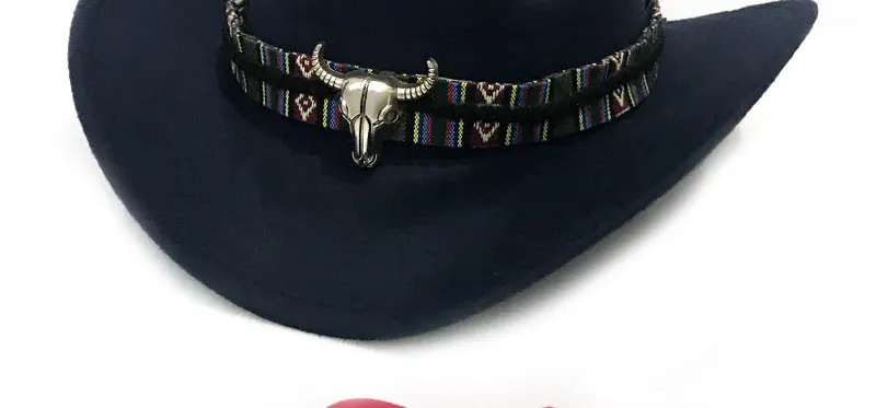 YY металлическая Bull лента Fedoras Мужская зимняя Осенняя ковбойская джазовая шляпа Женская Трилби фетровая шляпка Cowgirl Jazz Toca Sombrero FD19013
