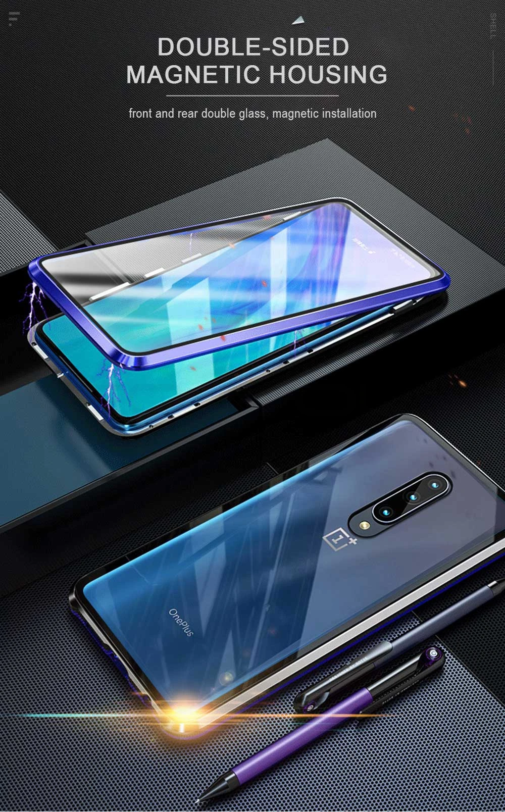 Eqvvol металлический магнитный адсорбционный чехол для iPhone XS MAX X XR 8 7 Plus 6 6s чехол двухсторонняя, для стекла магнит чехол Fun