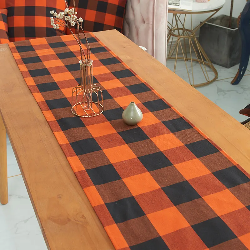 Chemin De Table Rouge A Carreaux En Lin Coton Design Tartan.