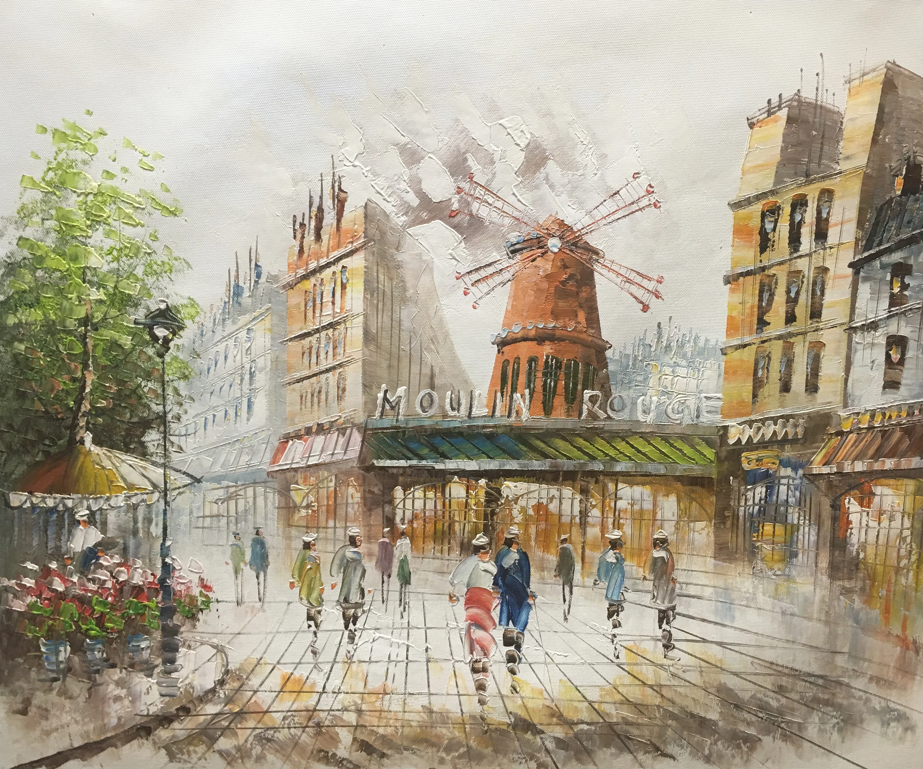 

Ultra Low Price Sale 100% Hand Painted Oil Painting on Canvas Paris Stree Landscape Canvas Painting Wall Art Picture Homedecor