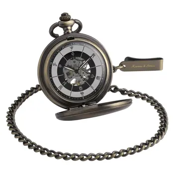 

KS Ancient Chinese 12-hour Period Design Silver Case Steampunk Fobs Key Chain Hand Winding Mechanical Pocket Watches Gift/KSP086