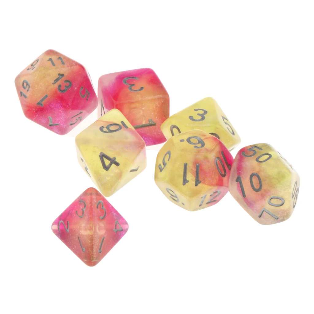 7Pc Multi-sided Dices Set D4-D20 MTG DND RPG Board Game Dice for D&D Roleplaying Party Casino Table Game Toy