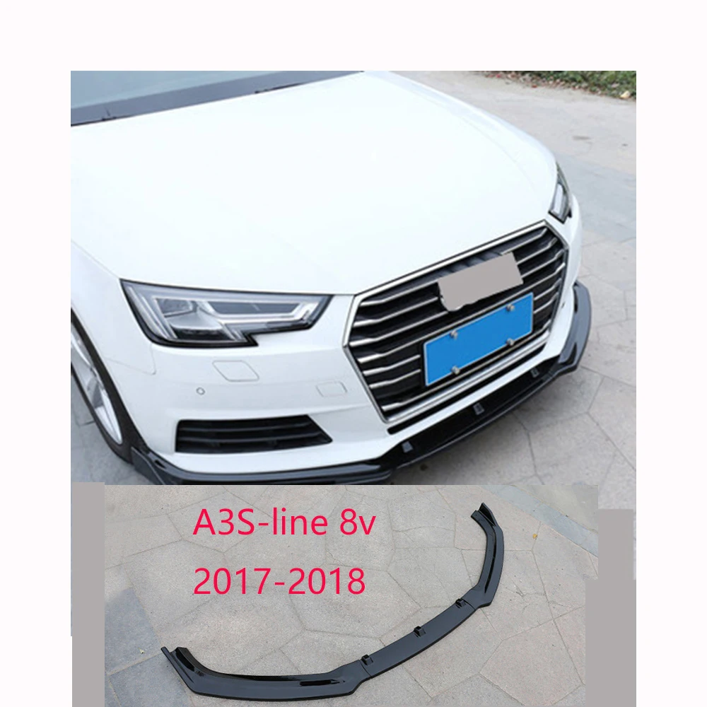 Защита бампера для S3 стильный передний бампер спойлер Audi A3 S-Line 8V 2017 2018 ABS авто
