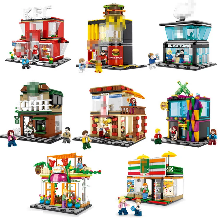 

Sembo City Street View Building Block McDonalding Coffee Shop Hamburger Compatible Legoed Kits Brick Toys for Children Gifts