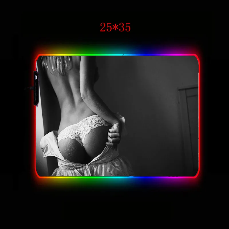 XGZ Anime Sexy Girl Ass Large RGB LED Mouse Pad 7 Color USB Wired Lighting Gaming 5