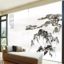 Индивидуальные наклейки на окна декоративные наклейки прозрачные непрозрачные стеклянные пленки без клея статические новые китайские Ландшафтные боли