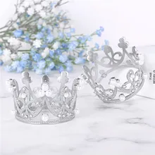 2 шт маленькие девочки крошечный полный круг круглая корона украшения для волос со стразами Диадема из хрусталя и жемчуга принцесса головной убор для свадебной вечеринки