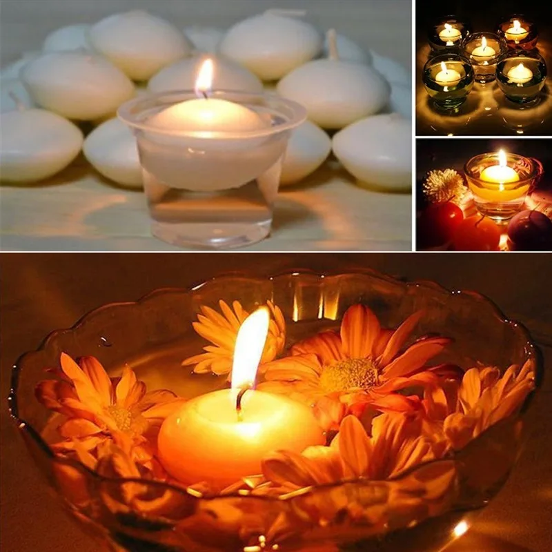 Velas Flotantes románticas, suministros de fiesta de boda, decoración del  hogar, velas DIY, 10 piezas por lote - AliExpress