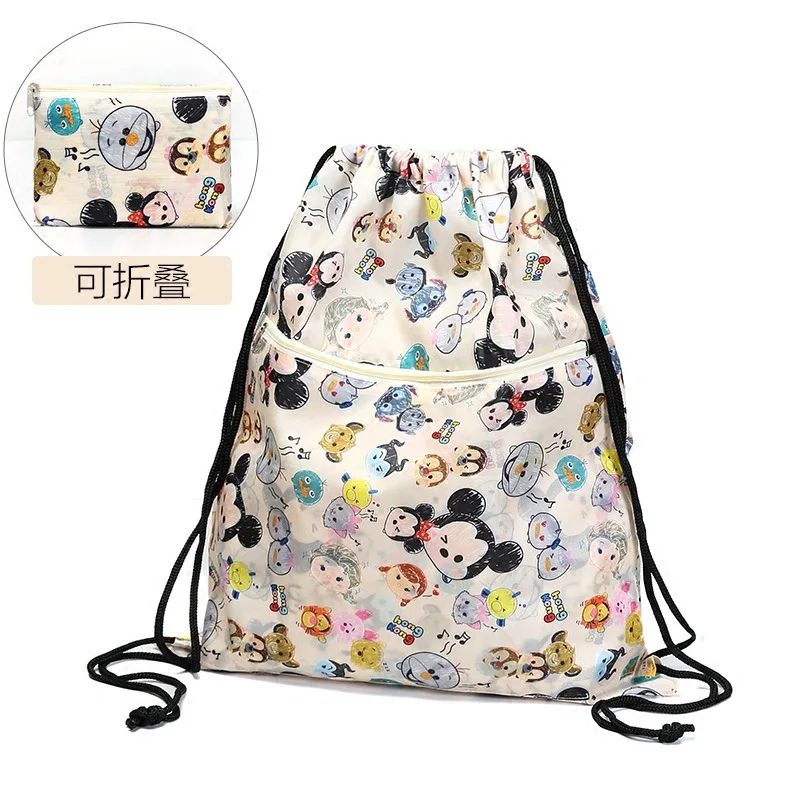 Disney мультяшная пеленка сумка водонепроницаемый Микки печати шнурок рюкзак складной портативный дорожная сумка