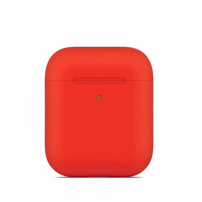 Ультратонкий силиконовый чехол для наушников для Apple Airpods 2, коробка для зарядки, яркие цвета, беспроводной Bluetooth чехол для наушников Aripods - Цвет: red