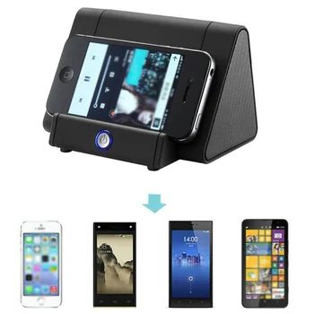 

Mini Speaker Portable Wireless Auto-sensing Sound Box Phone Holder Audio Sensors Brand New And High Quality