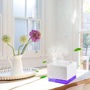 

With Dry-Burning-Resistant Protection Square-Shape Diffuser Mini Cube Humidifier