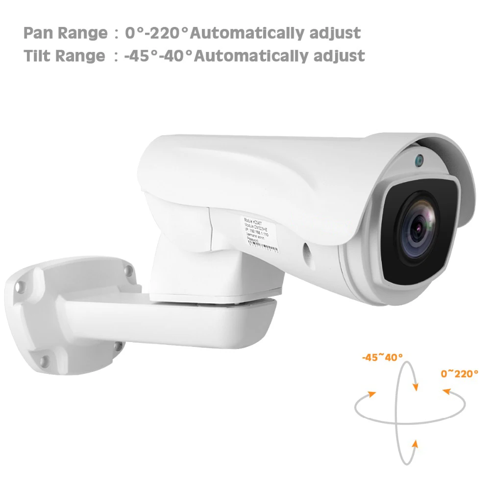 Waterproof Pan Tilt POE IP Camera Outdoor H.265 ONVIF Bullet Starlight PTZ Surveillance CCTV Camera 50 Meters Night Vision 3