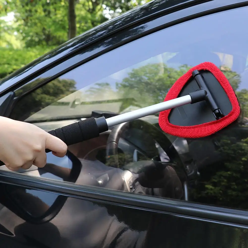 Window Cleaner Brush Kit Tools Car Auto Windshield Clean Wiper Micro Fiber Cleaner Telescoping Rod Glass Window Purifying Brush 6