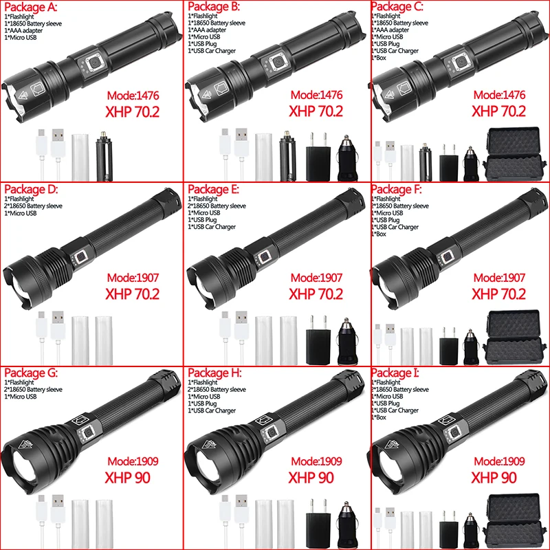 Xlamp XhP90 Z351909 самый мощный светодиодный светильник-вспышка мощностью 26650 или 18650 батареи и xhp70.2 Тактический светильник фонарь-вспышка