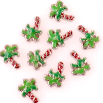 

20Pcs/lot Enamel Coconut Tree Floating Charms Finding Tree Glass Locket Ornament Jewelry Accessories