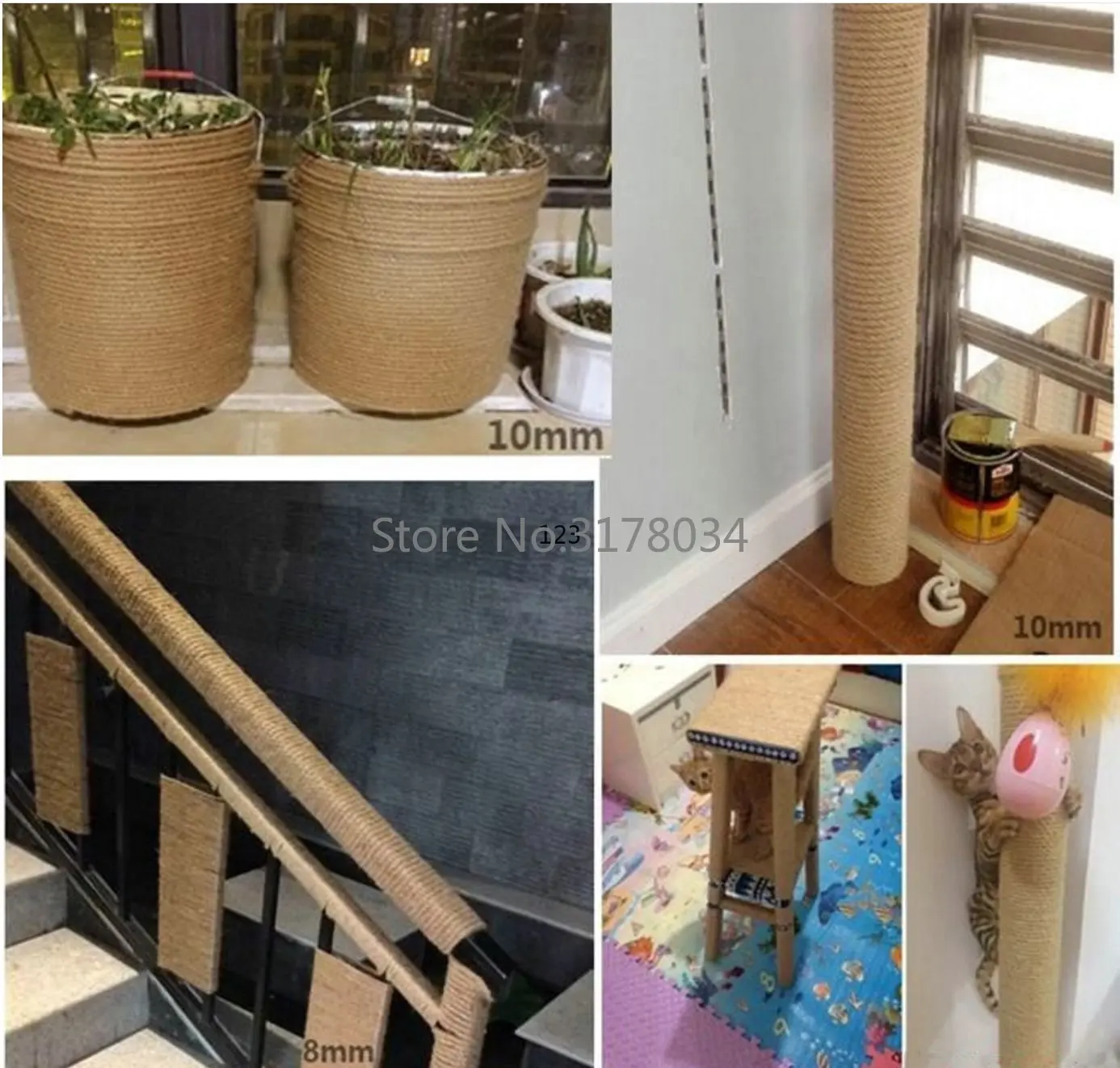 Natural Jute Rope 10mm 1m-100m Heavy Duty Twine Hemp Twisted Cord Macrame String DIY Craft Handmade Wedding Home Decoration