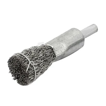 

0.6 Crimped Wire End Brush Carbon Steel With 1/4 Shank For Die Grinder Or Dril