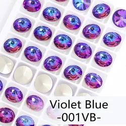 Blue Rose Mixed Round Crystal Glass Rhinestones for Craft and Clothing Decoration (Violet Blue)