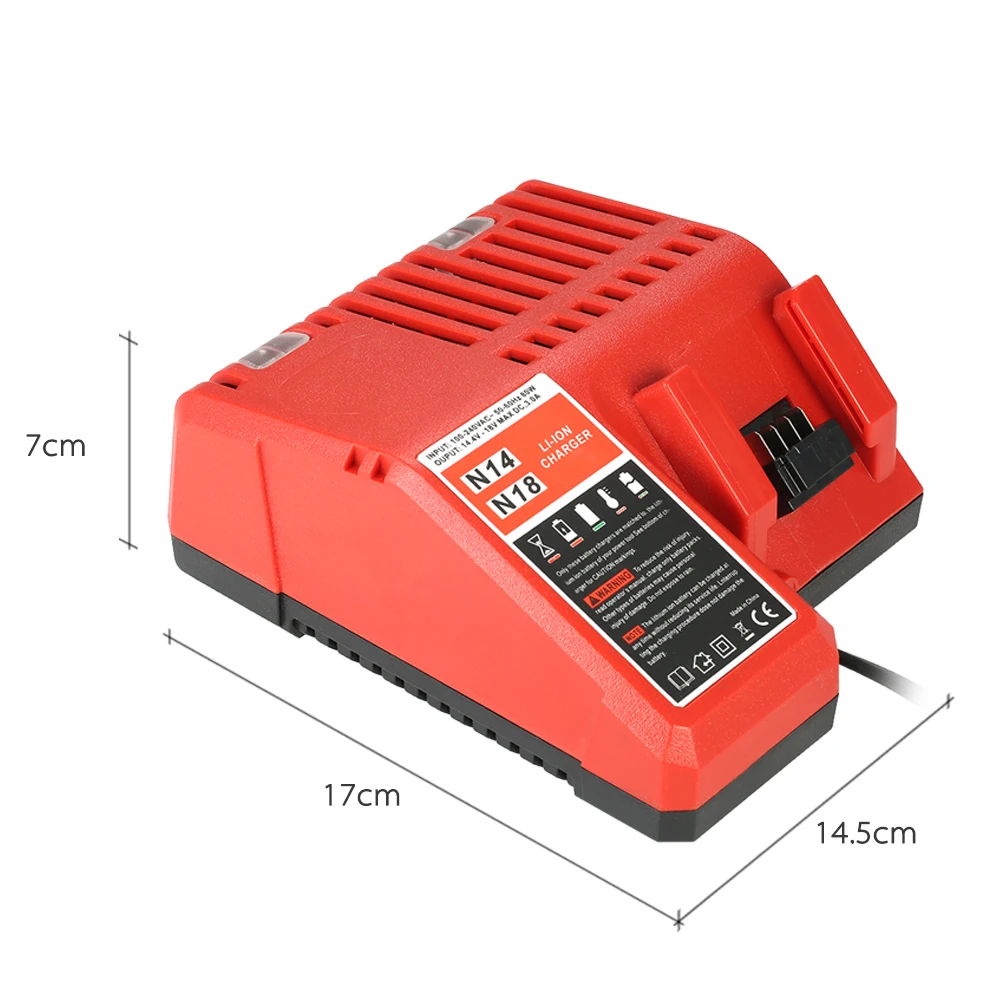 

Hot 18V US/EU Plug Power Tool Lithium Battery Charger Replacement for Milwaukee M18 Power Tool Accessories
