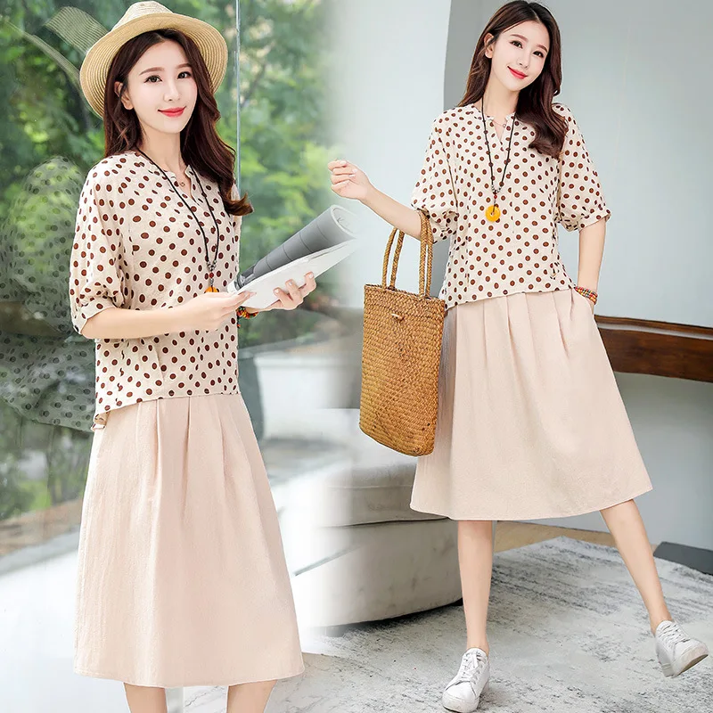 

Casual Short Sleeve Set/Suit Skirt 2019 Summer Trend Simple Cool Slimming Slim Fit Versatile Elegant